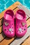 Girl's Top Sticker Detail Sabo Sandals Slippers 0129 Fuchsia - 2