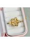 Gold Color Zircon Stone Women's Steel Adjustable Stress Ring - 4
