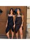 Lace Piece Satin Dress - 3