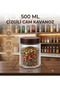 Set of 6 500 ml Striped Glass Jars with Plastic Lids |   Spice & Food Storage Container - 5