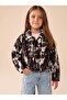 Girl's Denim Suede Double Pocket Short Jacket Tie-Dye Brown