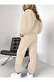 Unisex Women's and Men's Auntine Text Printed Oversize 3 Thread Crew Neck Sweatshirt and Jogger Sweatpants - 2