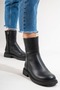 Zarolin Women's Genuine Leather Zippered Boots Black Flotter Leather - 7