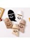 8-Piece Smiling Face Patterned Short Socks Unisex Sock Set - 2