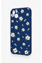 Daisy Pearl Pattern Silicone Case Compatible with iPhone 14 Plus/15 Plus - 4