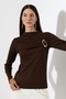 Women's Modal Buckle Draped Long Sleeve Blouse - 6
