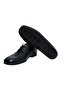 Black Color Lace-Up Genuine Leather Men's Shoes - 3
