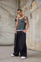 Men's Pleated Cuffs with Ribbed Detail Loose Shalwar Trousers - 5