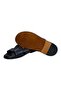 Dark Blue Genuine Leather Men's Slippers - 3