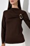 Women's Modal Buckle Draped Long Sleeve Blouse - 2