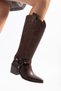 Women's Brown Short and Long Cowboy Boots with Removable Accessories