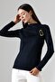 Women's Modal Buckle Draped Long Sleeve Blouse - 6