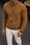 Men's Caramel Basic Crew Neck Relaxed Sweatshirt - 5