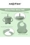 8 Pcs Silicone Baby Feeding Set Children Tableware Kids Dining Microwave & Dishwasher Friendly Infant Plates Bowls Suction Dishes Bibs Baby Toddler Dish Set(Green) - 4