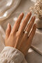 Adjustable Gold Color Metal Zircon Stone Drop Model Ring - 2