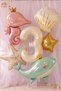 Mermaid Themed Balloon Set 3 Years Old - 6 Piece Extra Large Size Retro Balloon Seahorse and Whale Foil Balloon Set Birthday Party Decoration Set