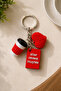 Kitapsever 3-Piece Keychain and Bag Charm – "Reading Books" – Book, Coffee, and Heart Premium Set
