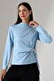 Women's Modal Side Buckle Draped Long Sleeve Blouse - 6