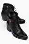Women's Western Cowboy Lace-Up Buckle Zipper Thick Heeled Boots
