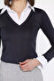 Women's Shirt with Garnish Crop Blouse - 4