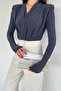 Women's Glittery Bodysuit Blouse - 2