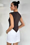 Women's Shoulder Pad Blouse - 4