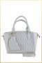 Loca Women's Wallet Hand and Shoulder Bag with Keychain Accessory - White