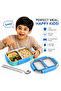 Creative 2 Compartment Stainless Steel Lunch Box BPA Free Leakproof Clip Lock Ideal for Ice Cream and Steel Food Container Kids School Lunch box (Pink) - 4