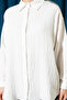 Women's Striped Oversize Shirt 1346 - White - 3