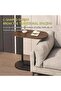 Taimi End Table, Wood and Metal, C-Shaped, Space-Saving, Multifunctional, Easy-Clean, Multifunctional, B - 5
