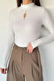 Women's Front Window Detailed Self-Patterned Blouse - 3
