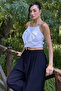 Women's Blouse with Rope Straps and Bow