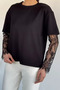 Gülseli Women's Crew Neck Blouse with Ruched Sleeves - 4