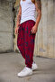 Men's Pleated Elastic Cuffed Patterned Shalwar Trousers - 3