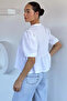 Women's V-Neck Muslin Fabric Blouse - 4