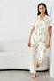 Regular V-Neck Casual Multi-Color Pajama Set - 2