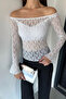 Women's Madonna Collar Spanish Sleeve Lycra Transparent Blouse - 3