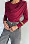 Women's Shawl Collar Lycra Blouse - 3