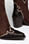 Women's Western Cowboy Boots with Pointed Toe, Appliqué Detail, Thick Heel, Suede Look - 4