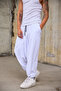 Men's Patterned Shalwar Trousers with Elastic Waist and Cuffs - 2