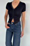 Women's V-Neck Lace Detailed Lycra Blouse - 2