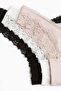 3-pack cotton and lace Brazilian briefs - 3