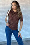 Self-Patterned Stoned Women's Blouse