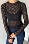 Women's High Neck Lycra Transparent Blouse - 2