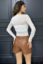 Women's Twisted Detailed Transparent Blouse - 4