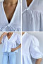 Women's V-Neck Muslin Fabric Blouse - 3