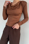 Shoulder Padded Collar Blouse with Stones - 2