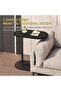 Taimi End Table, Wood and Metal, C-Shaped, Space-Saving, Multifunctional, Easy-Clean, Multifunctional, B - 5