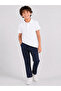 Boys' Non-Curling Polo Collar Short Sleeve Cotton Basic School T-Shirt