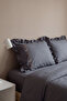 Anthracite Garbera 100% Cotton Embroidered Duvet Cover Set - 4 Pieces - 6